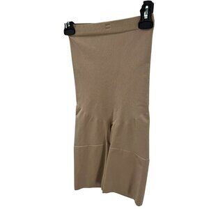 Spanx OnCore High-Waisted Mid-Thigh Shorts Womens Size S Beige Nylon Spandex